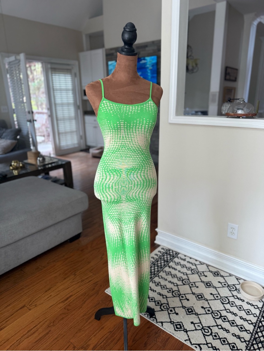 Hera Collection Green and Cream Tie-Dye Maxi Dress